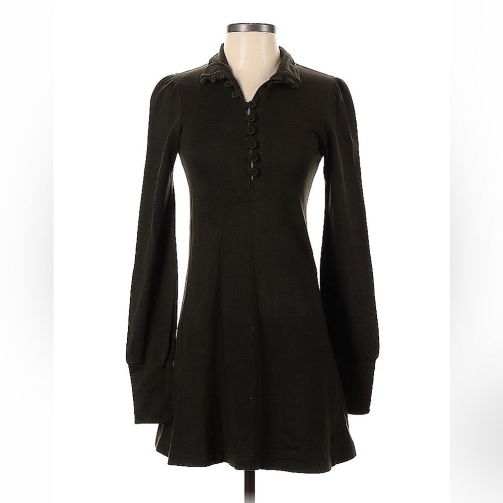 Tt dark‎ green button down long sleeved dress, size 1